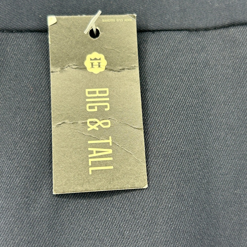 BUNDLE Haggar Cool 18 Performance Mens Navy Blue Tan Dress Pants 46x29 NWT Work - Picture 4 of 16